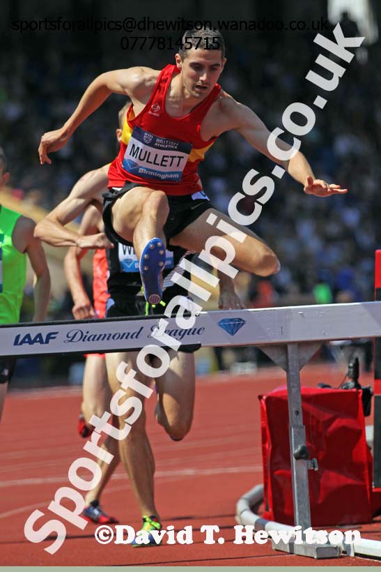 Rob Mullett (GB) 3000 metres steeplechase, IAAF Diamond League, Birmingham. Photo: David T. Hewitson/Sports for All Pics